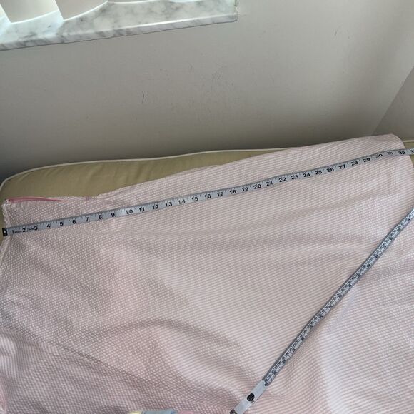 Vintage Ralph Lauren Size 12 Pink Seersucker flare flowing Skirt - Picture 7 of 11